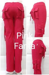 Bisa COD/Celana Senam Wanita/Celana Senam Kantong Cargo 4 Katun Spandex Super