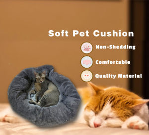 (STOCK CLEARANCE)Von Bonjuor Pet Cushion Bed for Cat and Dog Round Cat Bed Self-warming Cozy Comfortable Pet Bed for Small Medium Large Pet