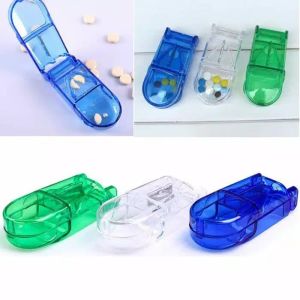 [Serbaguna] 1 Pcs Tempat Penyimpanan Obat Plus Alat Potong Obat Pill Cutter Box Pemecah Pil