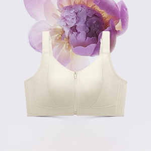 Skin Color Breasts Make Small Breasts Foundation Liquid Underwear Womens Summer Thin Front Buckle Zipper Pull Bra Invisible Seamless粉底液拉链内衣