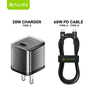 BAVIN PC966 PD 20W Mini Fast Charger Adapter w/ Intelligent Micro Chip for Android Phones Supports iPhone 16 Series