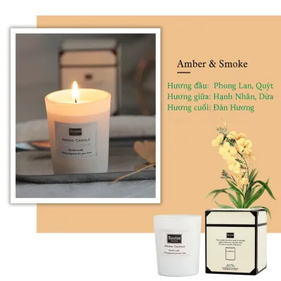 Nến Thơm Phòng VAROMAS Thiên Nhiên Thư Giãn Cao Cấp Aroma Menahem Thơm Phòng Ngủ Nguyên Chất NEN11 50g