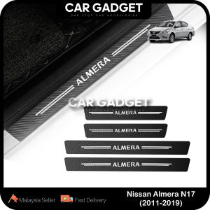 Nissan Almera N17 (2011-2019) Door Step Anti Scratch Side Door Sill Strip Protector Sticker Car Gadget Car Accessories