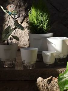 Anti-Root-Rot Ventilated Planter for Pothos Succulents Hidden Side Water Inlet Lazy Plant Pot No Root Disturbance