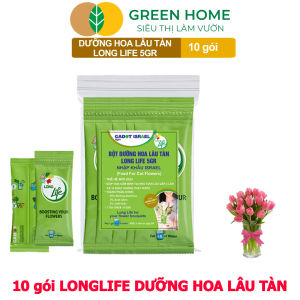 Mua 5 tặng 1 - Bộ 10 Gói Dưỡng hoa lâu tàn Long Life GreenHome gói 5gr hoa tươi lâu nở bông to không bị hôi nước