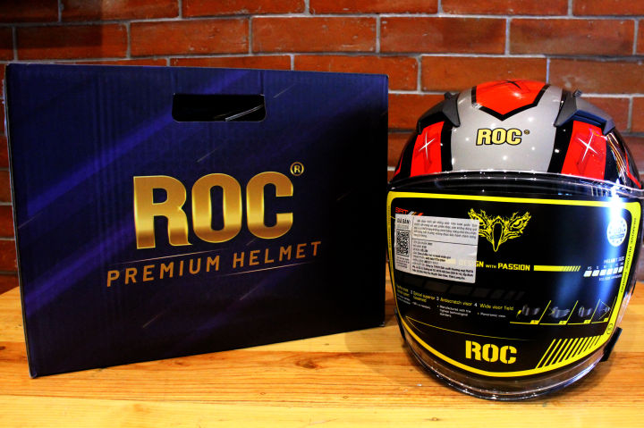 ROC R02 STINGER MODERN RED HALF FACE HELMET Lazada
