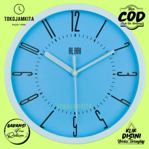 Jam Dinding Analog Hiasan Dinding Minimalis Modern Alari AL1155 Besar BestSeller Abu-Abu