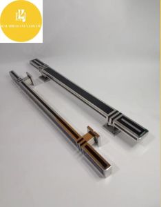 Gagang Pintu Minimalis Hitam 60cm Full Stainless