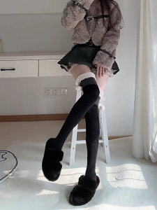 1 Pair Ruffle Thigh High Socks Tube Frilly Socks Long Tube Socks for Girl Over Knee Stockings Princess Style Dress Socks