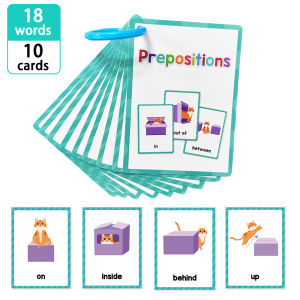 15PCS แฟลชการ์ด Flashcard Prepositions Flash Cards บัตรคำภาษาอังกฤษ เกมส์ทายภาพ สื่อการเรียนการสอน เสริมพัฒนาการเด็ก แฟลชการ์ดคำศัพท English Words Cards Vocabulary Learning Tool Eucational Toy for Kids Toddler Preschooler Childhood Development