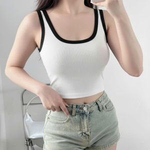 Áo croptop 2 dây to phối viền KVYBODY A41 chất cotton borip lụa dày mịn co giãn thích hợp mặc ở nhà đi chơi đi du lịch