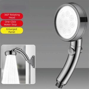 GTRBFDS with Stop Button High Pressure Shower Head Plastic Adjustable Handheld Showerhead Convenient Water-Efficient Rainfall Showerhead Bathroom Accessories