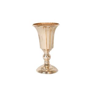 RUNDTY European Style Metal Trumpet Vases Decorative Anti-fall Wedding Flower Vase Creative Golden Simulated Flower Holders for Home