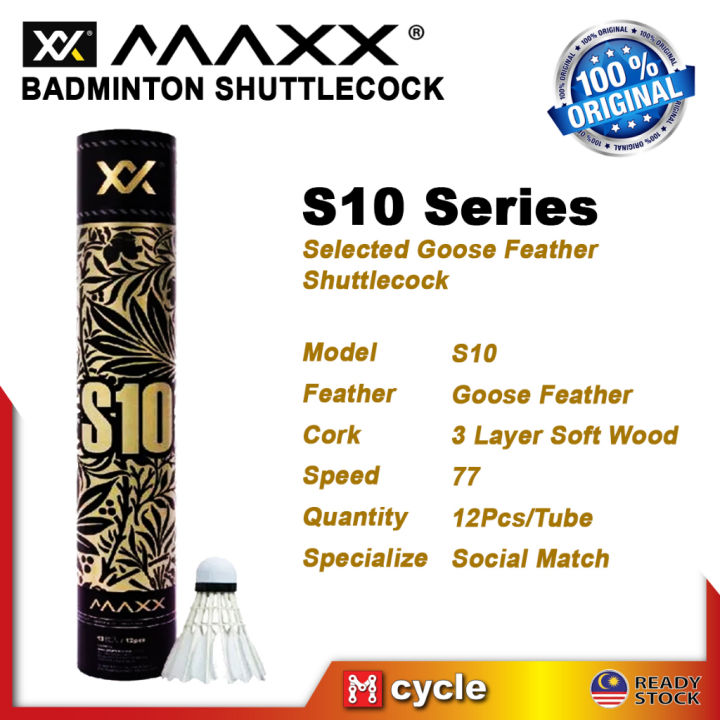 [100% Original !] MAXX S10 Series Badminton Shuttlecock Bulu Tangkis ...