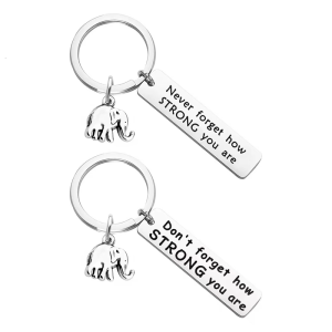 Elephant Keychain Motivational Strong Metal Craftsmanship Home Office Decoration Encouraging Gift