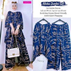 Setelan Wanita Waka ALISHA Jumbo Set | Setelan Wanita Jumbo | Alisha By Unique | Fashion Wanita Terbaru | Premium Quality | COD