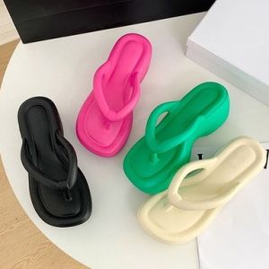 EVA Sandal Jepit Platform Wanita Import Bangkok Bahan Spons Eva Ringan Empuk Bahan Elastis Lentur Tinggi 5 Cm Rubber Super Soft Anti Slip BALANCE 821