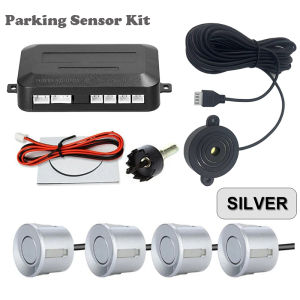 EKLEVA 12V 22mm Car Parking Sensor Kit Universal 4 Sensors Buzzer Reverse Backup Radar Sound Alert Indicator Probe System