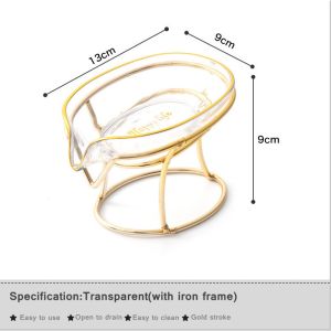 Self Draining Soap Rack with Metal Base Luxurious Design Nordic Style Shower Bathroom Drain Soap Rack