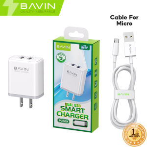 BAVIN PC829 2.4A Fast Charging Smart Wall Charger Adapter Dual USB Port Slot For Micro iPh Type-C