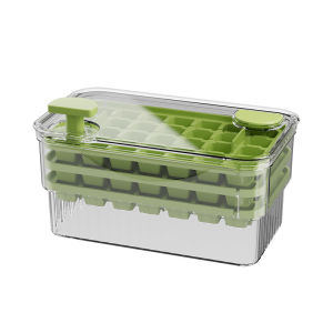 ชุดกล่องใส่น้ำแข็งเกรดอาหารพร้อมฝาปิด แม่พิมพ์ทำน้ำแข็งแบบกด แม่พิมพ์ทำน้ำแข็งแช่แข็งทำเอง