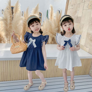 Fashion Korean Style Girls Dress Short Sleeve A-Line Dresses For Girls Kids Knee Length Dress Child Age 2-8-year-old Pre School Size 90-130 cm 2021 New Arrival - Lazada