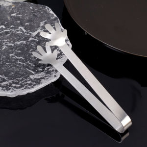 ที่หนีบน้ำแข็งรูปร่างนิ้วมือแผ่นติดฝามือสแตนเลสคีมคีบอาหารน้ำตาลก้อนบาร์ปาร์ตี้สำหรับบาร์บีคิวแหนบเล็กๆสำหรับร้านกาแฟคลิปหนีบขนมกินเล่น