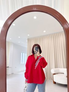 SJM KEMEJA KASUAL LIST KNIT PREMIUM SIMPLE POLOS FASHIONABLE LENGAN PANJANG BAHAN KATUN POPLIN PREMIUM FASHION WANITA KOREA 8241