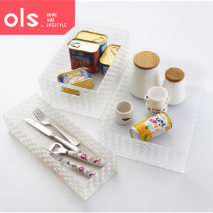 OLS Plastic Storage Box Shelf Drawer Organizer Basket School Supply Office Organizers Kitchen Table Container