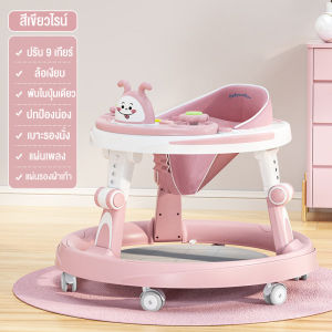 Beige รถหัดเดิน รถหัดเดินเด็ก baby walker Foldable 6-12 เดือน รถเด็กหัด มีหลังคา มีด้ามเข็น สามารถรับน้ำหนักได้ 50kg ป้องกันขาโก่ง