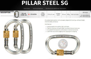 Climbing technology Carabineer Steel type screw lock belay type locking carabineer rapelling rescue type steel pillar