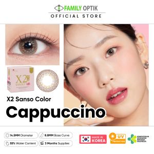 X2 Sanso Color Cappuccino Monthly Softlens Warna