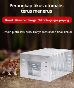 COD【Otomatis Penuh】Perangkap Tikus Otomatis Rumah Tangga / Perangkap Tikus Ukuran Besar Berkualitas / Alat Penangkap Tikus Otomatis Sirkulasi Terus-Menerus / Pengendalian Hama Dalam dan Luar Ruangan 30cm*22cm*15cm