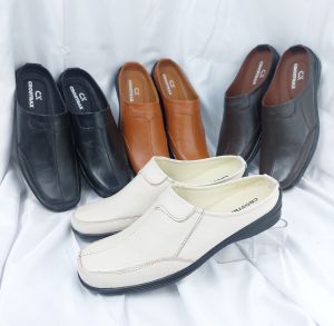Sepatu Bustong Crostrax Kulit Pria Sandal santai selop slop Kerja Kantor Pesta Kondangan sol karet