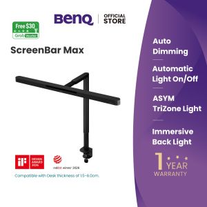 BenQ ScreenBar Max|Dual Monitor Desk Lamp Auto Dimming & On/Off Glare-Free Optical Design Back Light