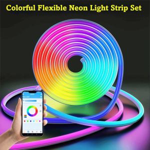 MECOME ขับเคลื่อนด้วยไฟฟ้า 24V ไฟ LED แถบนีออน รีโมท 44 ปุ่ม ตอบสนองต่อเสียง แถบ LED บลูทูธ ใช้งานได้หลากหลาย ดีไซน์ที่ยืดหยุ่น ไฟแถบนีออน RGB ตกแต่งภายใน