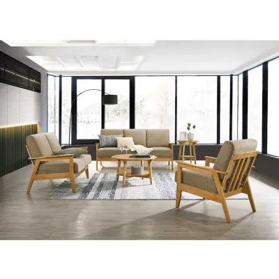 Living Mall Frida Series 123 Seater Sofa Set Solid Wood Living Room Furnitures in 3 Styles