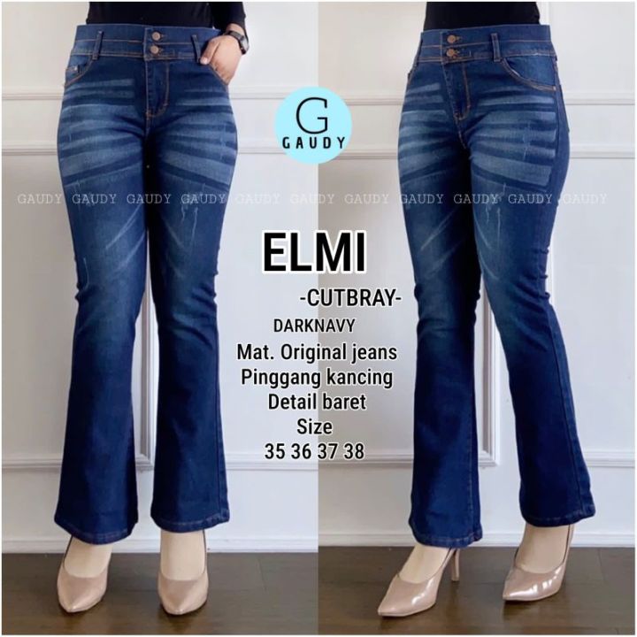 Celana Jeans Wanita Cutbray Kancing 2 Model Terbaru / Cutbray Jeans