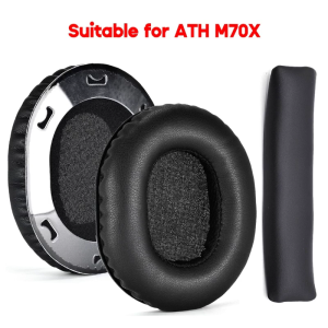 Soft Protein Ear Pads Headphone Earpads for ATH-M70X Headphone Thick Headband Cushions Earphone Earpads Sleeves