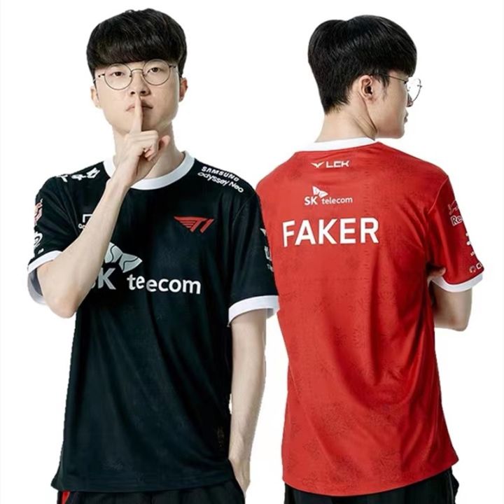 2023 T1 Uniform Home Jersey FAKER Same Shirt. League of Legends