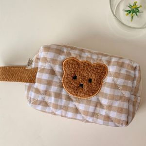 Ins Style Cute Bear Large‑capacity Cosmetic Storage Bag Portable Travel Makeup Pouch Lipstick Brushes Beauty Toiletry Organizer for Girls Women