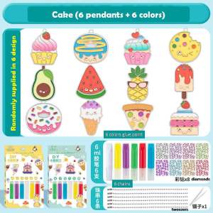 TT06 Free roast Glue Painting Kid DIY Toys Pendants Accessories DIY Toys Girl Glue Paint Toy Xmas gift Christmas gift Birthday presents Art Craft Educational Toy