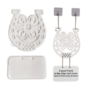 English Number Door Pendant Silicone Mold Letter Door Hanging Ornament Mould Gypsum Mold for Holiday Decorations