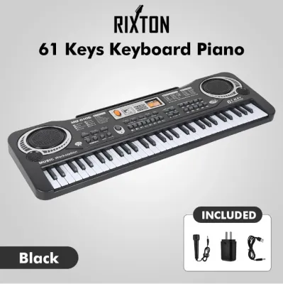 RIXTON 61 Key Digital Music Piano Keyboard for KidsPortable Electronic Musical InstrumentMulti-function Keyboard with Microphone Gifts for Boys and Girls