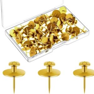 Pack of 30 I Shape Metal Push Pins for Office Bulletin Board Cork Board Notice Board Pin Flat Head Push Pins for Hanging