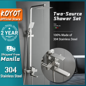 KOYOT 304 Stainless Steel Bathroom Hot and Cold Square Rainfall Shower Set Mixer Faucet Matte Design