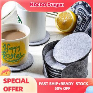 Kocoo 10 Pieces set Round Felt Coasters Dining Table Protector Heat-resistant Coasters Coffee Tea Hot Drink Cup Placemats