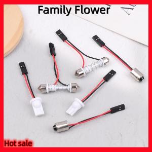 Family Flower Flash Sale 10ชิ้นอะแดปเตอร์สำหรับไฟรถยนต์แผง LED หยุดโคมไฟภายในรถหลอดไฟโดม T10 BA9S T4W พู่เป็นสายเคเบิลเชื่อมต่อสีชมพู