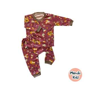 Oblong Baju Bayi Lengan Panjang dan Celana Panjang Model Pampers 3-12 Bulan Motif Full Print