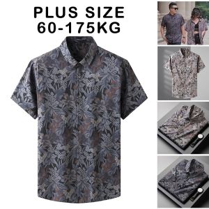 Plus Size Floral Shirt Men Women Short Sleeve Turn-down Tops Casual Loose Formal Business Large Big Oversized Clothing XL-10XL